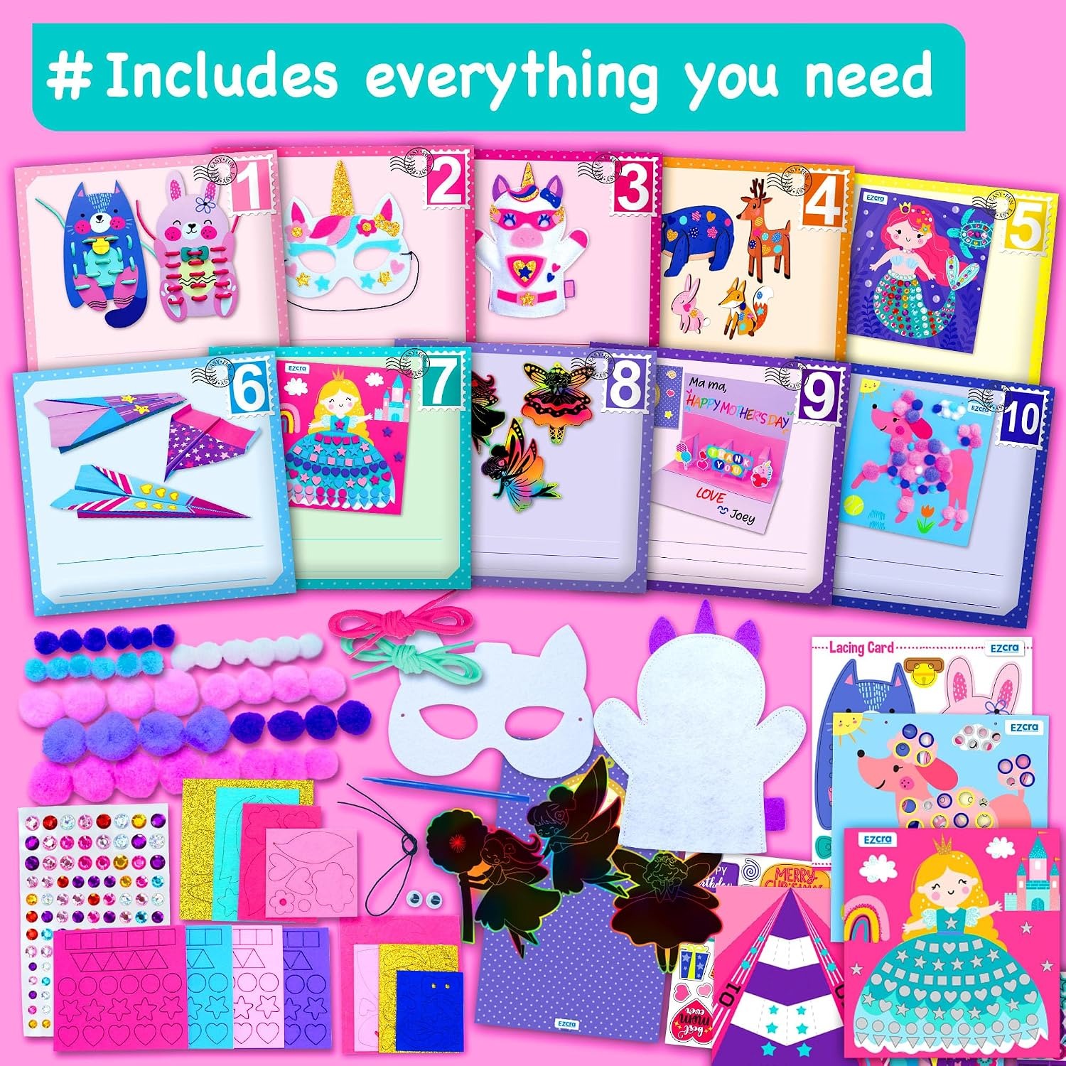 Kids Craft Box with 21 Projects, detail view