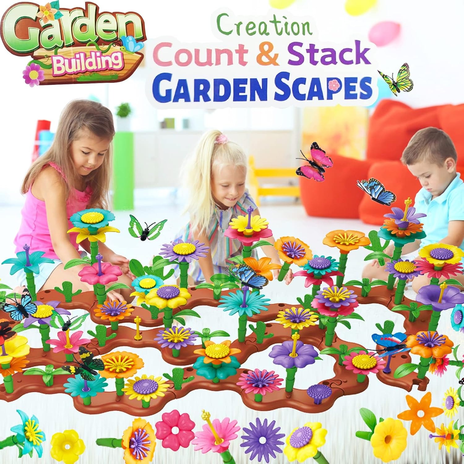 Flower Garden Building Set, 224 Pieces