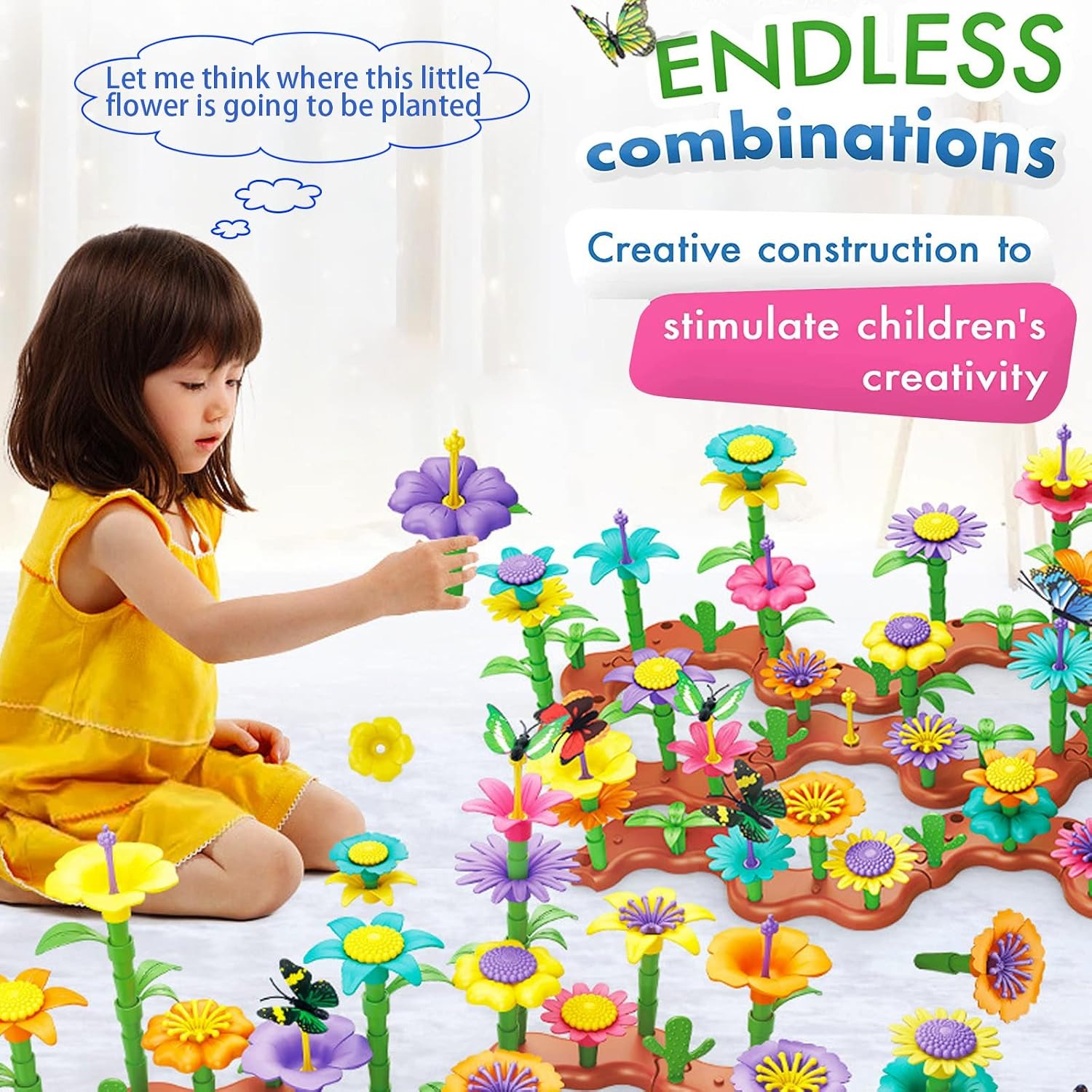 Flower Garden Building Set, 224 Pieces