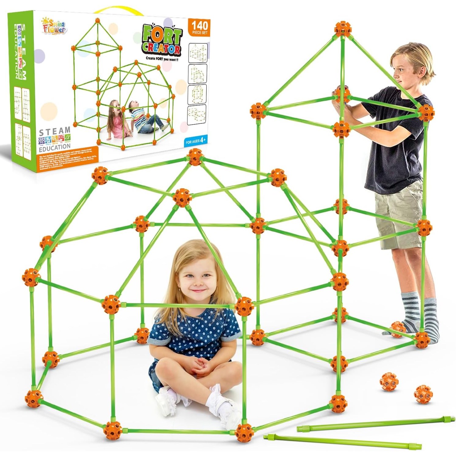 140 Piece Fort Building Kit for Kids