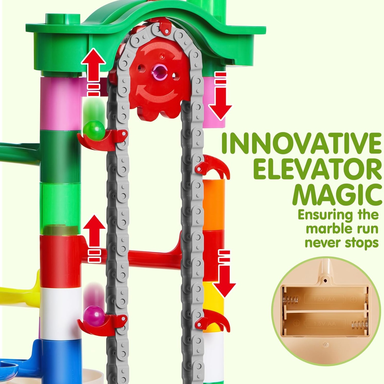 Glow Marble Run 236 Piece Motorised Elevator Set