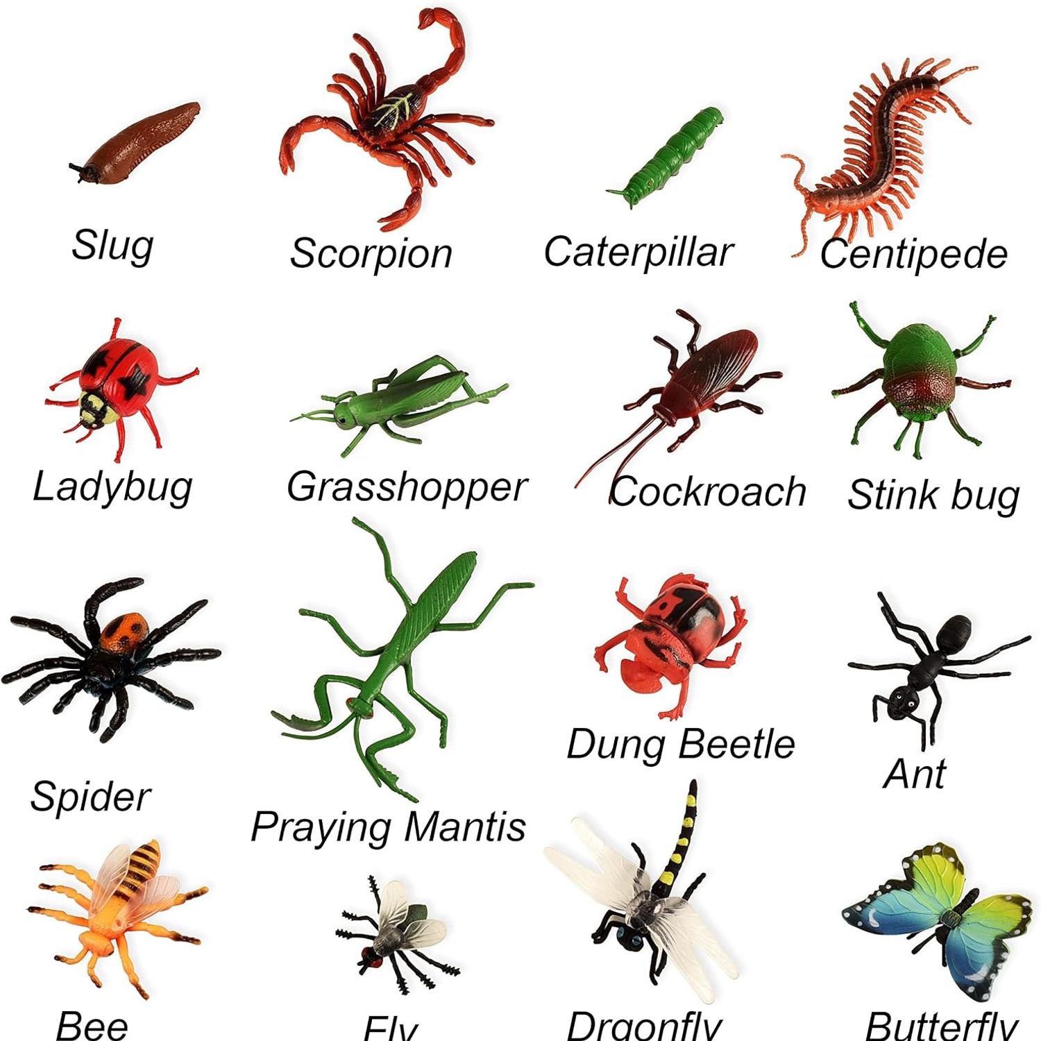 Realistic Insect Figures 16-Piece Bug Science Set