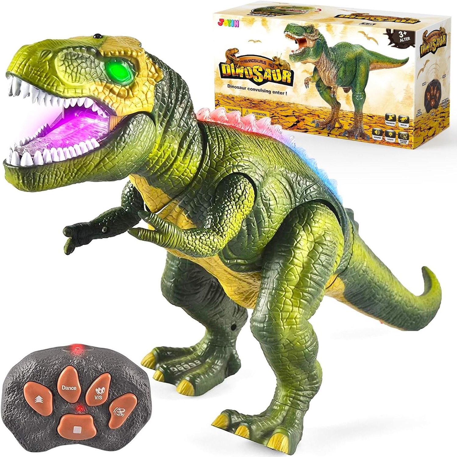 Remote Control Walking Dinosaur with LED Lights and Roar Sound