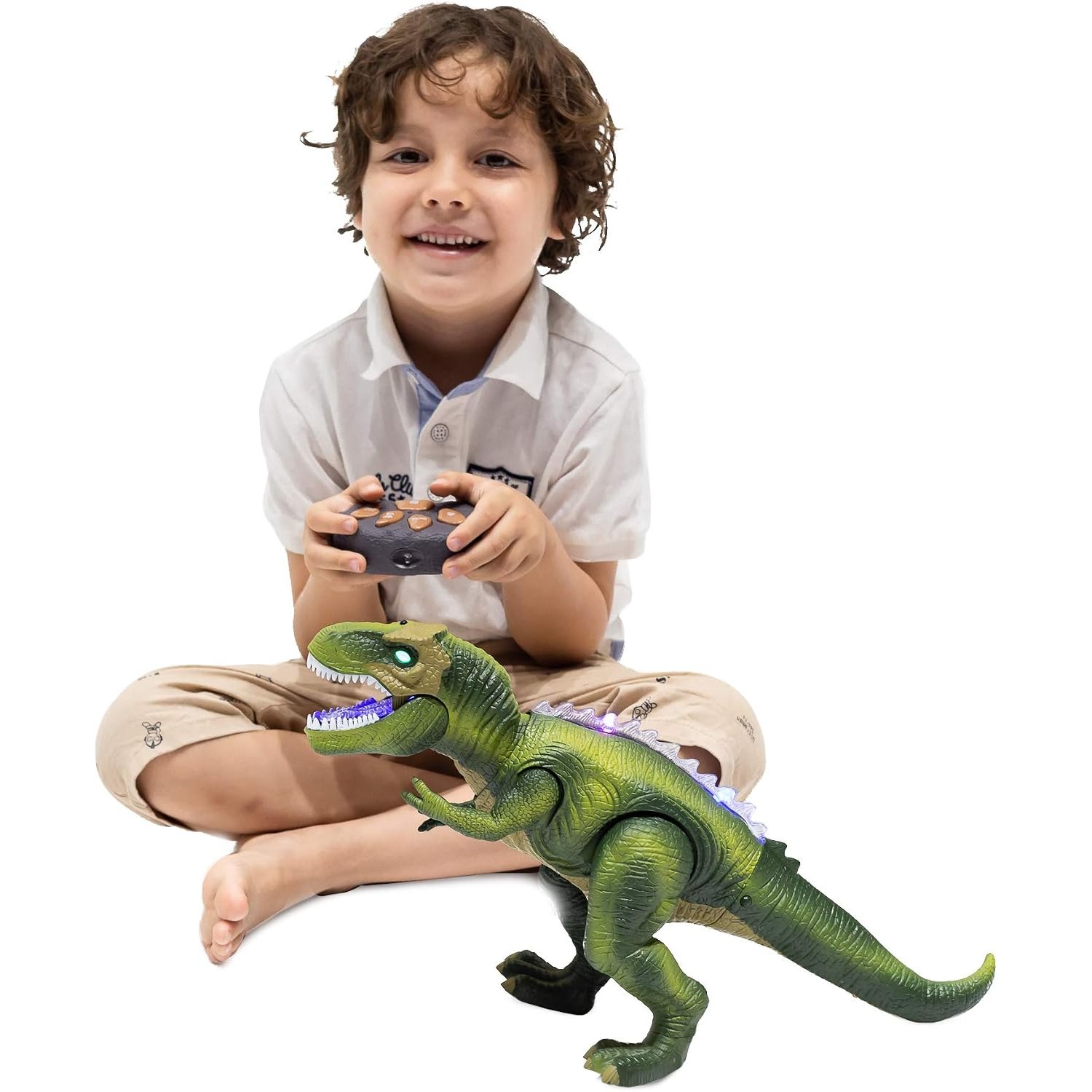Remote Control Walking Dinosaur with LED Lights and Roar Sound: image 7