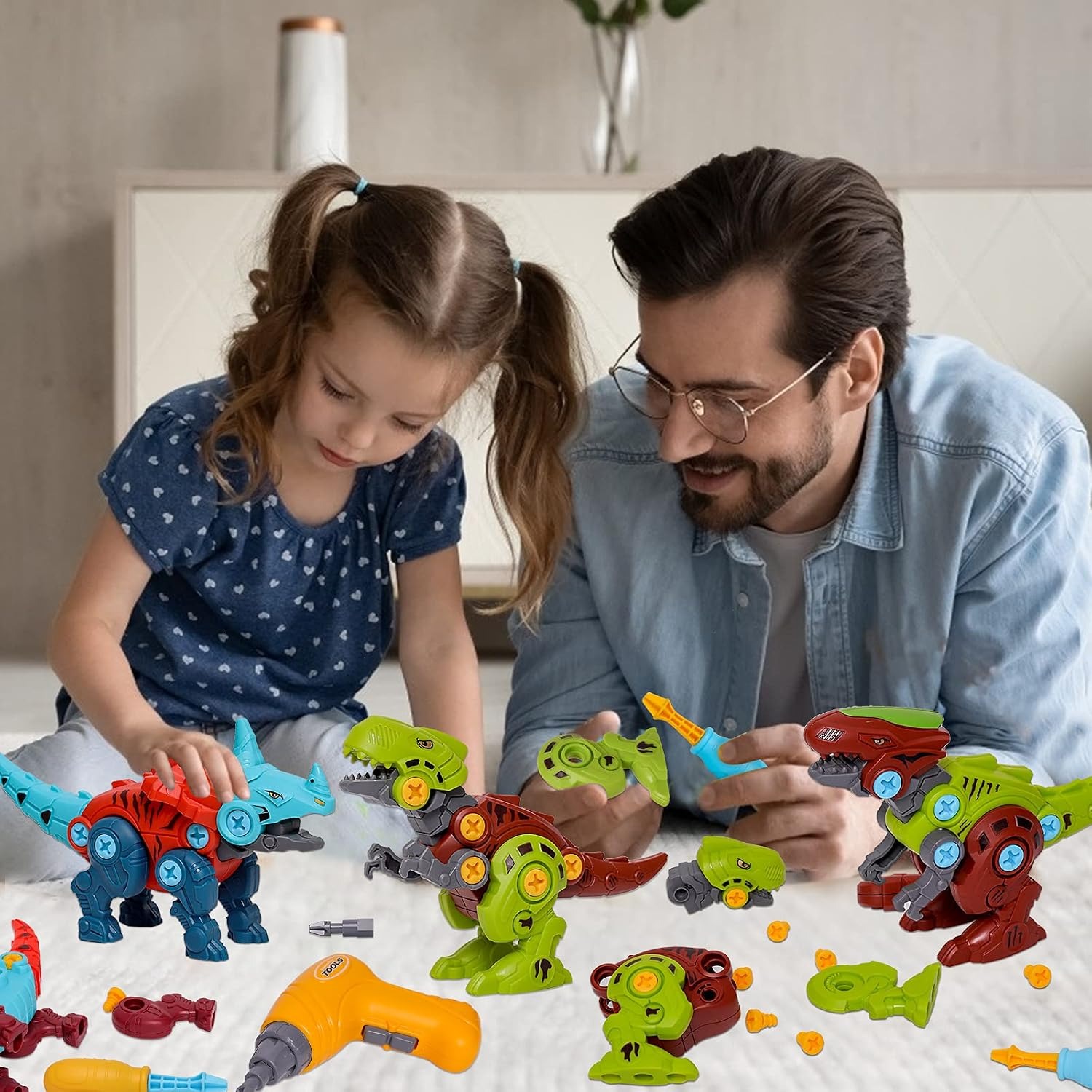 Take Apart Dinosaur Set with Electric Drill (4 Dinosaurs)