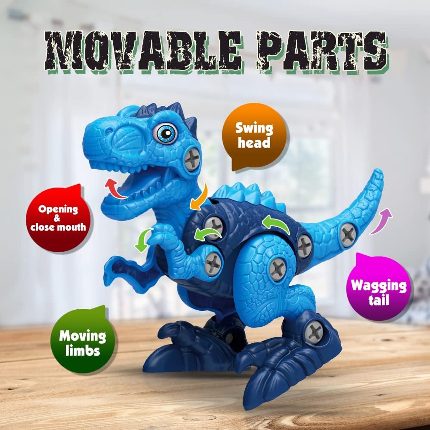 Take Apart Dinosaurs with Drill 4 Pack Construction Set