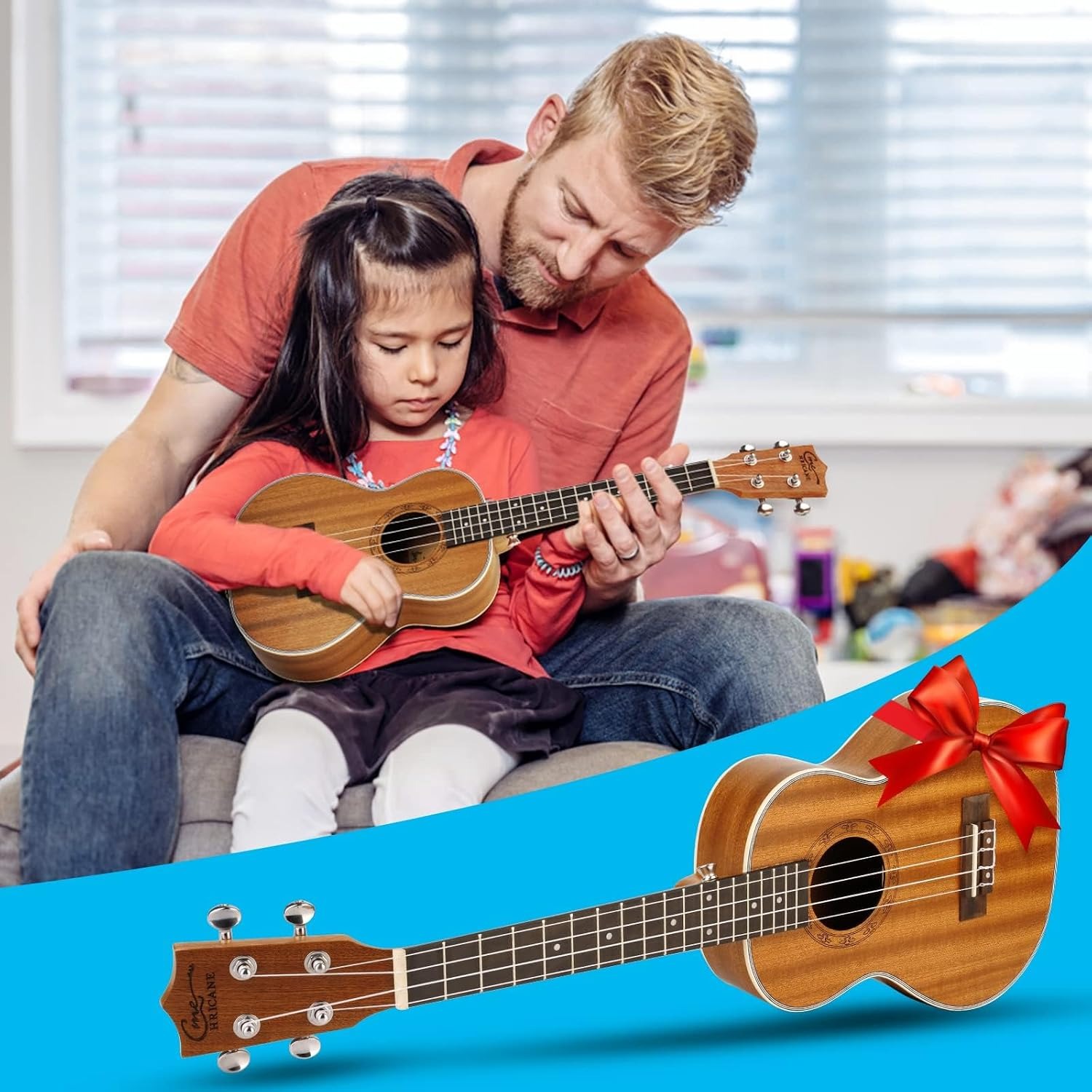 21 Inch Sapele Soprano Ukulele with Bag and Spare Strings: image 9