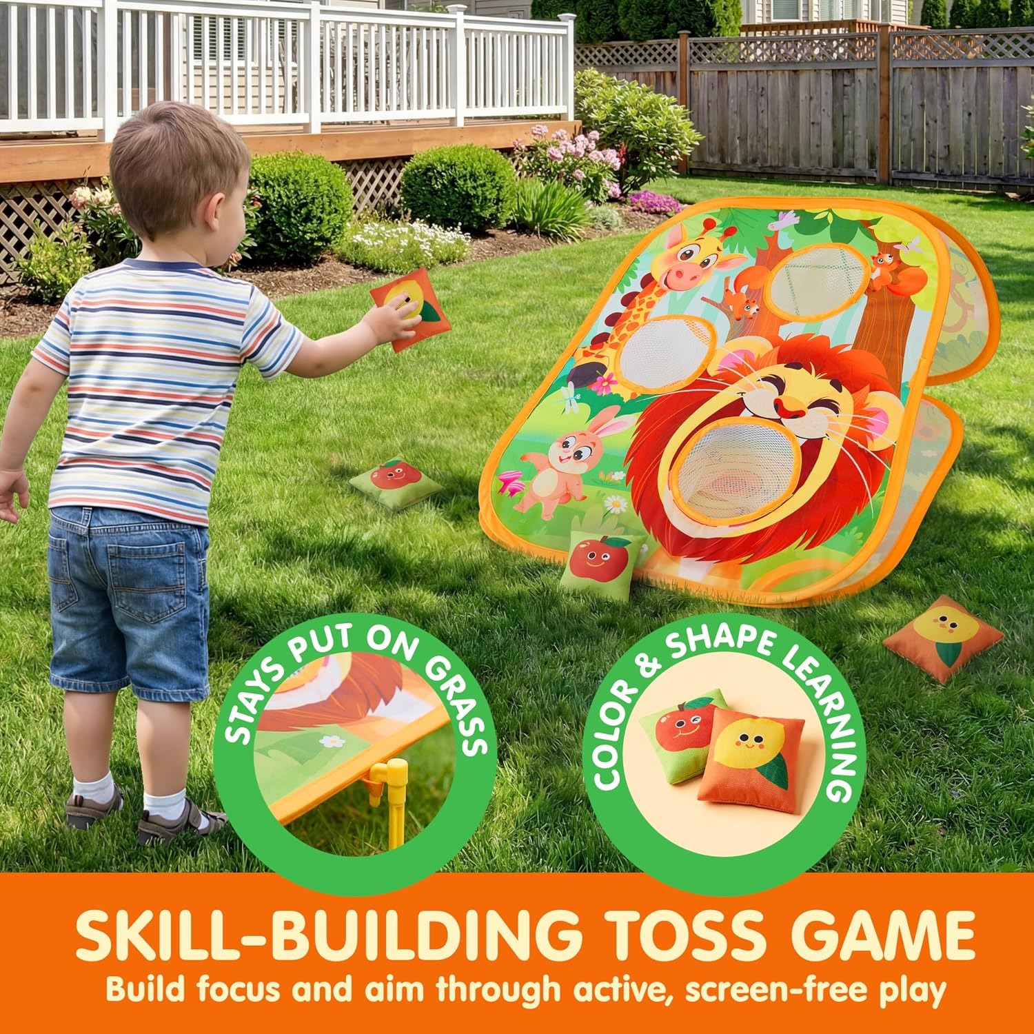 3-in-1 Animal Bean Bag Toss Game for Kids