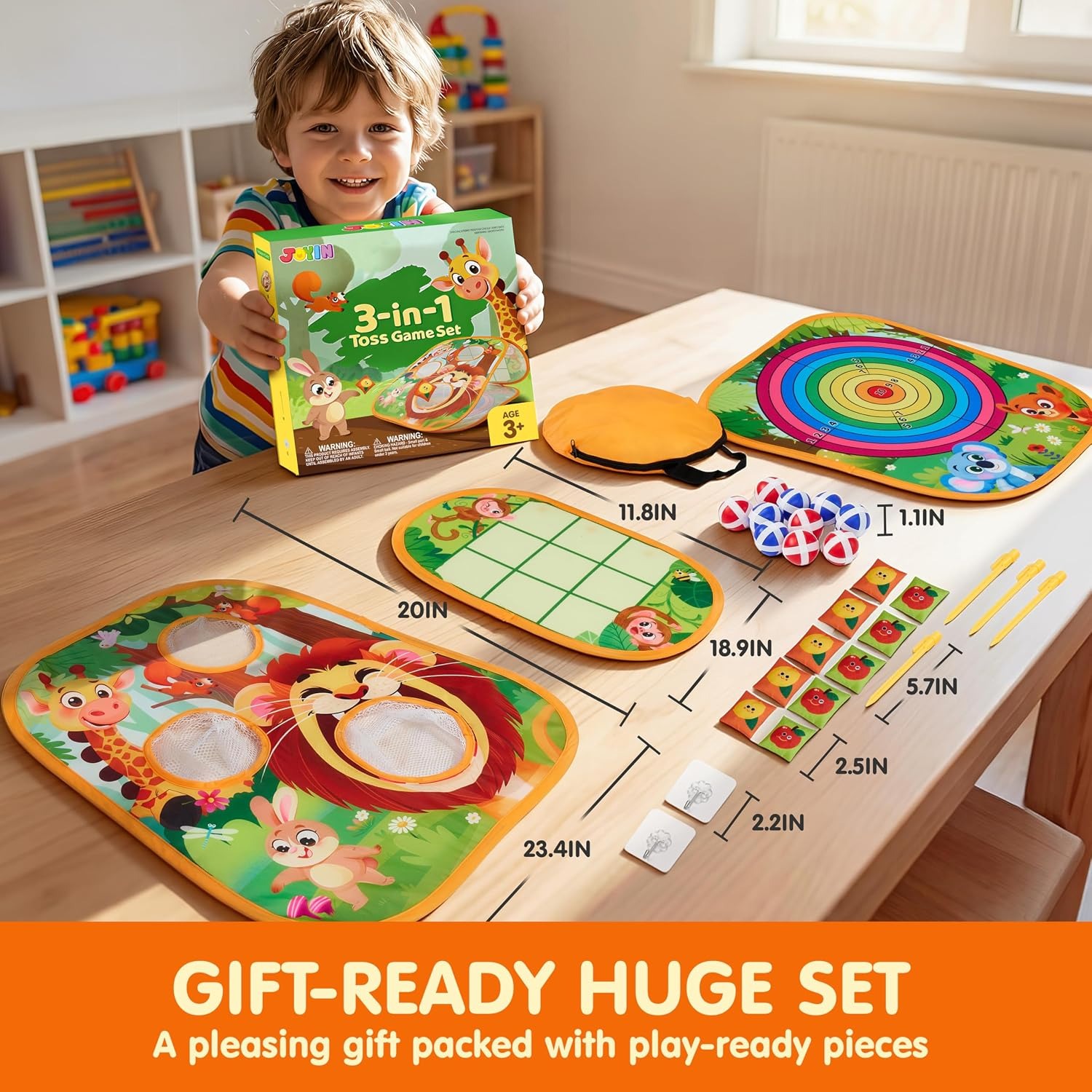 3-in-1 Animal Bean Bag Toss Game for Kids