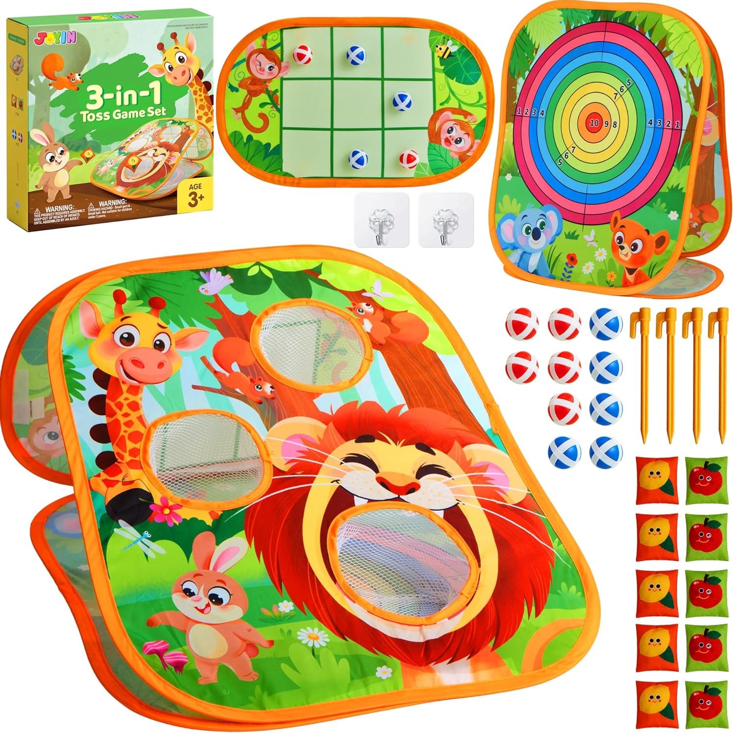 3-in-1 Animal Bean Bag Toss Game for Kids