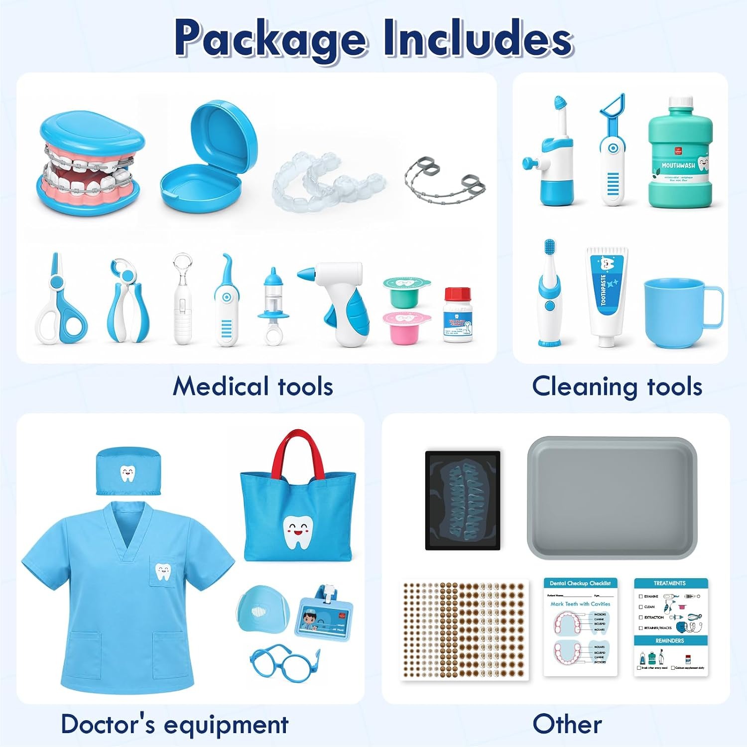 Kids Dentist Play Set with Doctor Costume and Carry Bag: image 7
