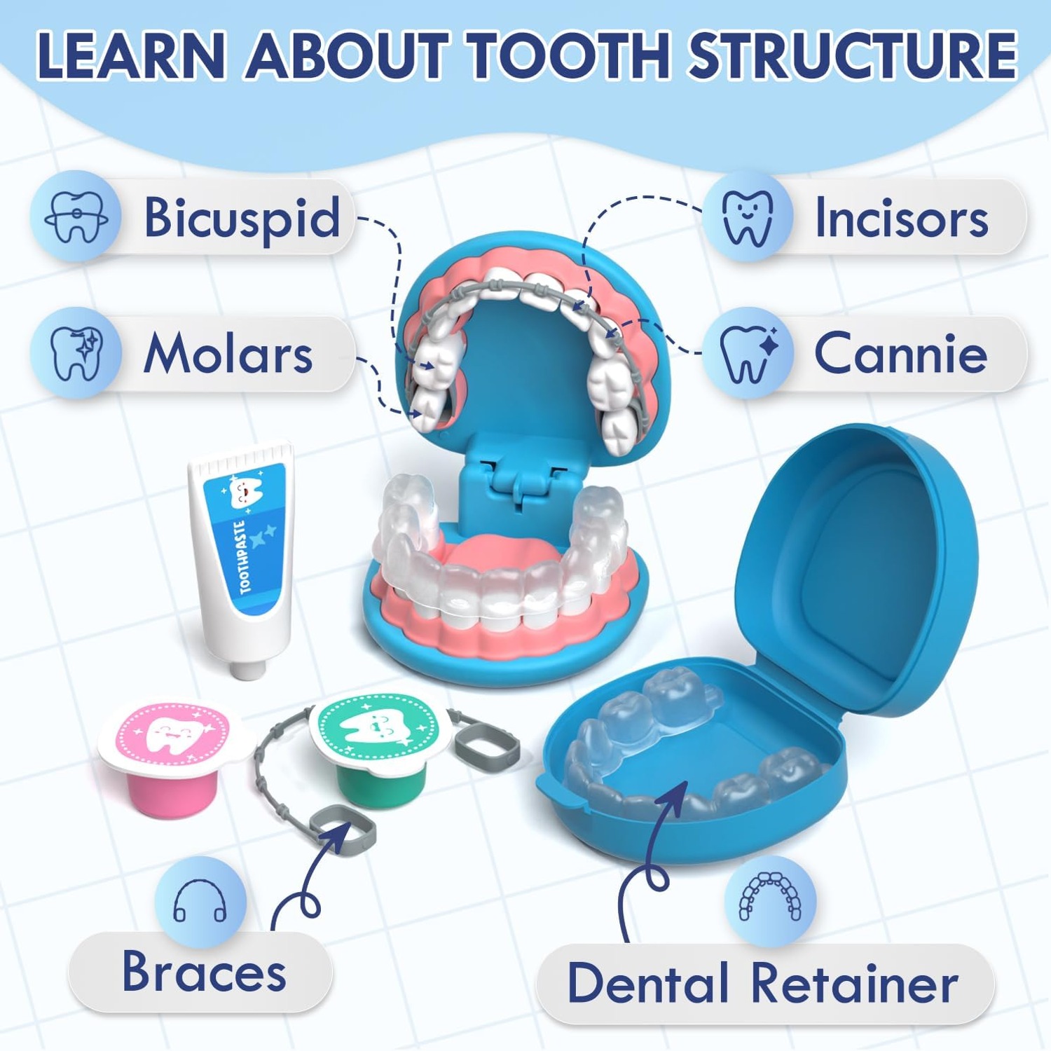 Kids Dentist Play Set with Doctor Costume and Carry Bag: image 8
