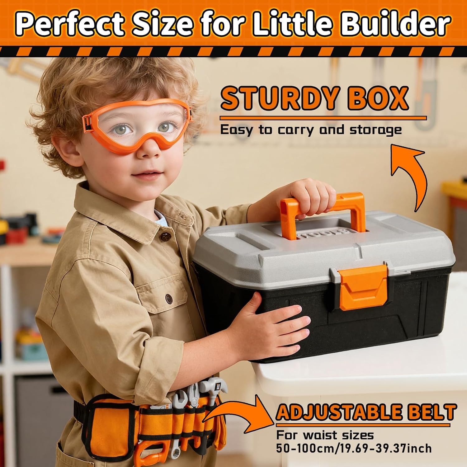 50 Piece Kids Tool Belt and Toy Drill Set: image 4