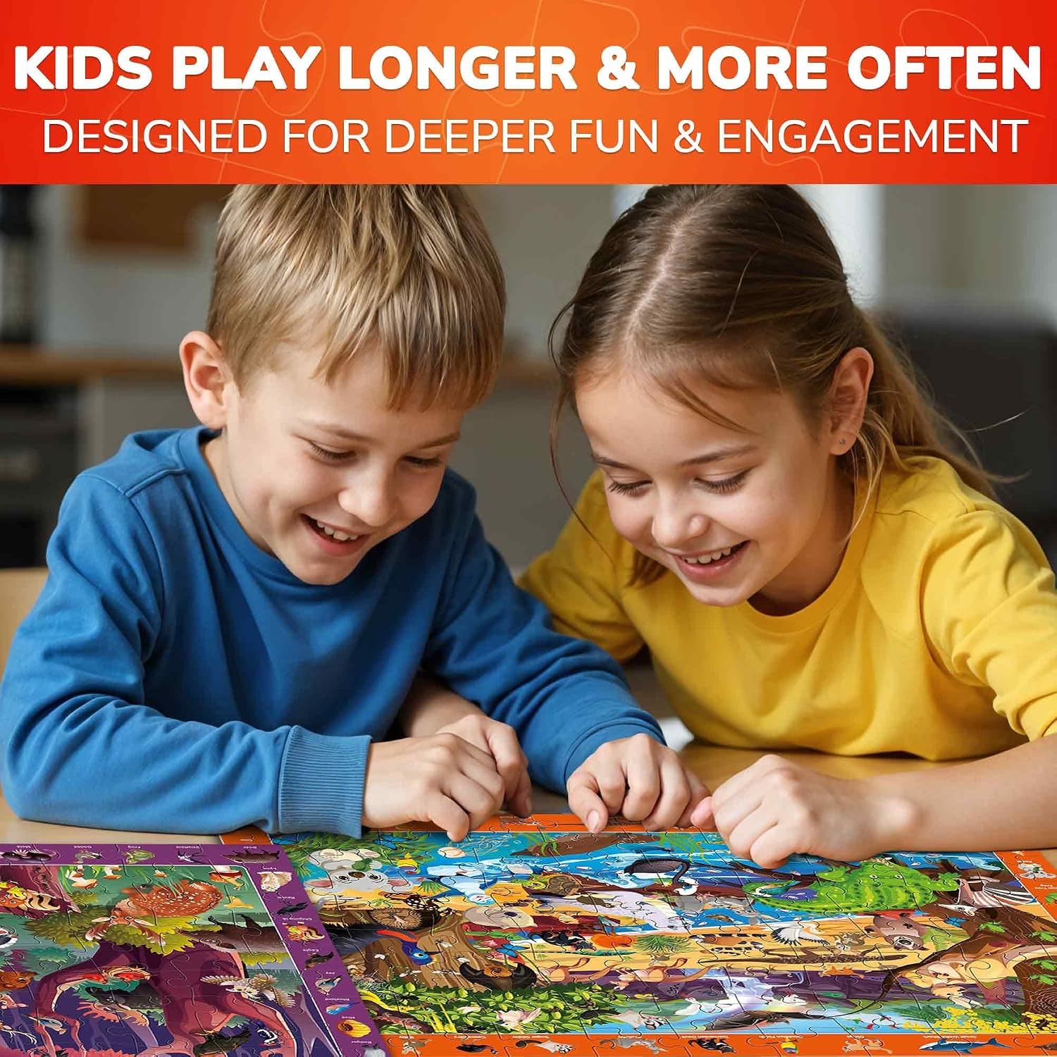 100 Piece Floor Puzzles 3 Pack (Dinosaurs, Ocean & Wild Animals)