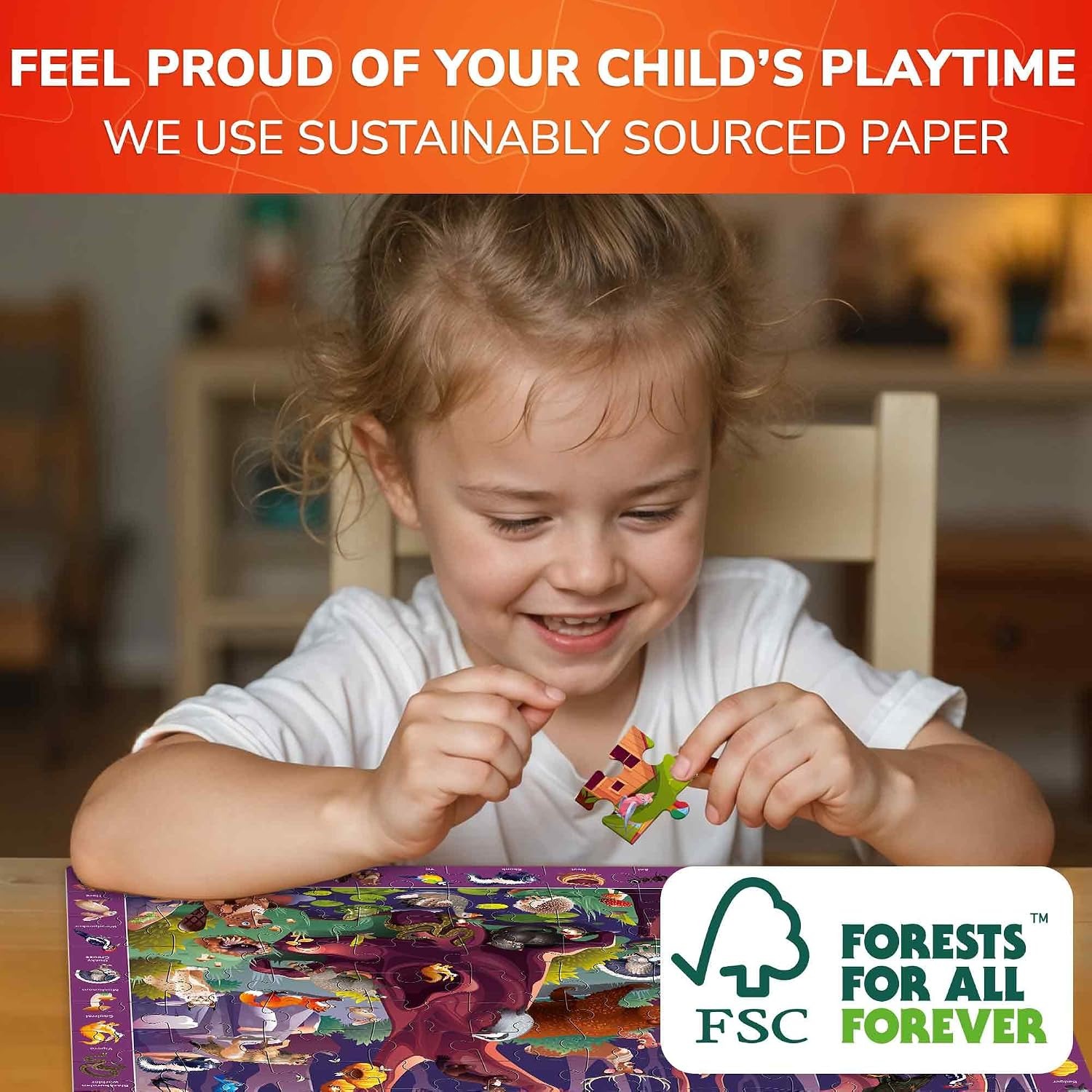 100 Piece Floor Puzzles 3 Pack (Dinosaurs, Ocean & Wild Animals)