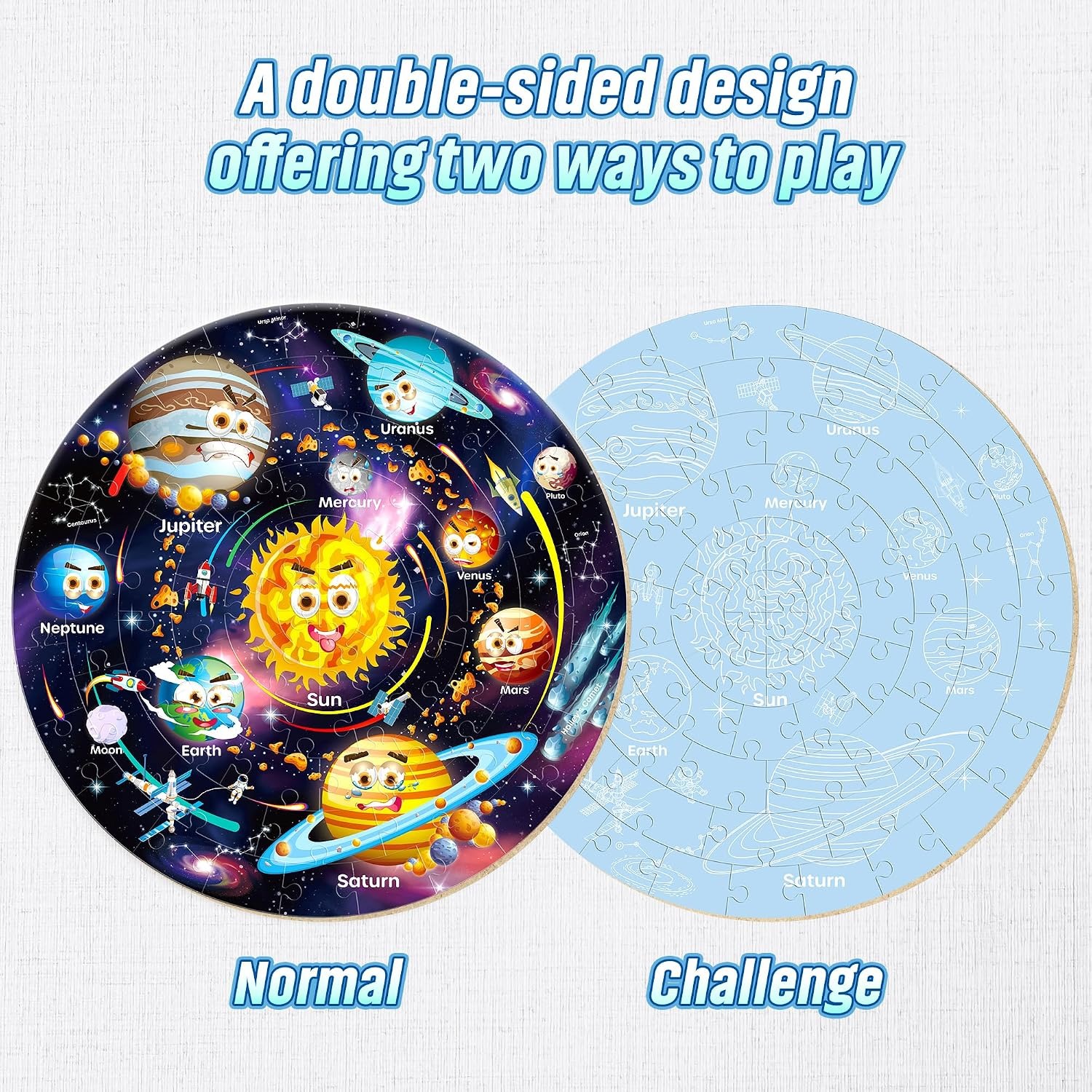 Solar System Floor Puzzle 70 Piece Round Jigsaw for Kids: image 2