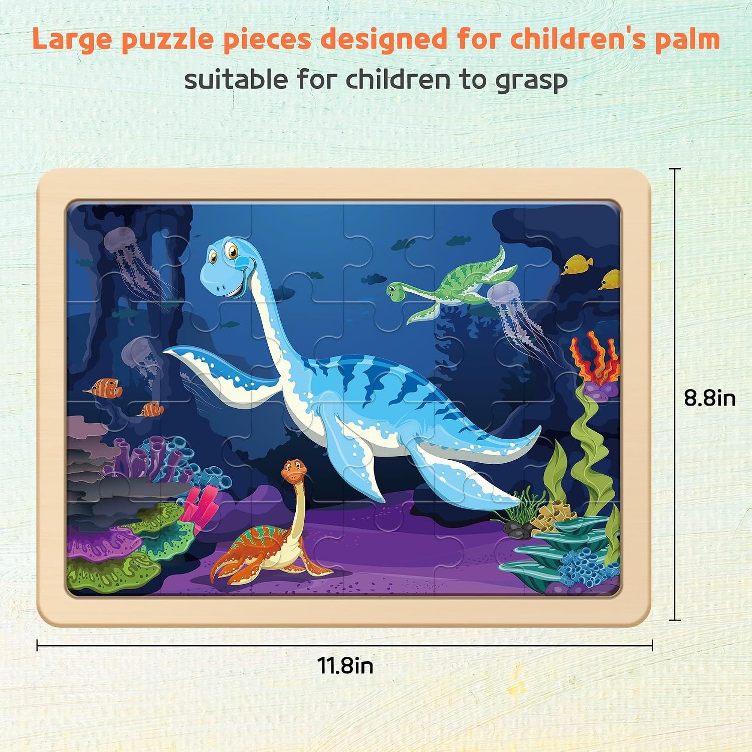 Wooden Dinosaur Puzzles Set of 4