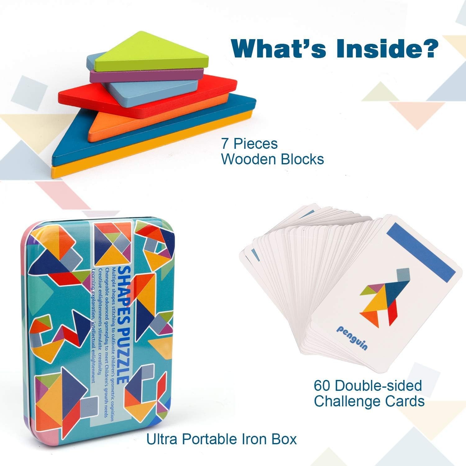 Wooden Tangram Set with 60 Pattern Cards: image 6