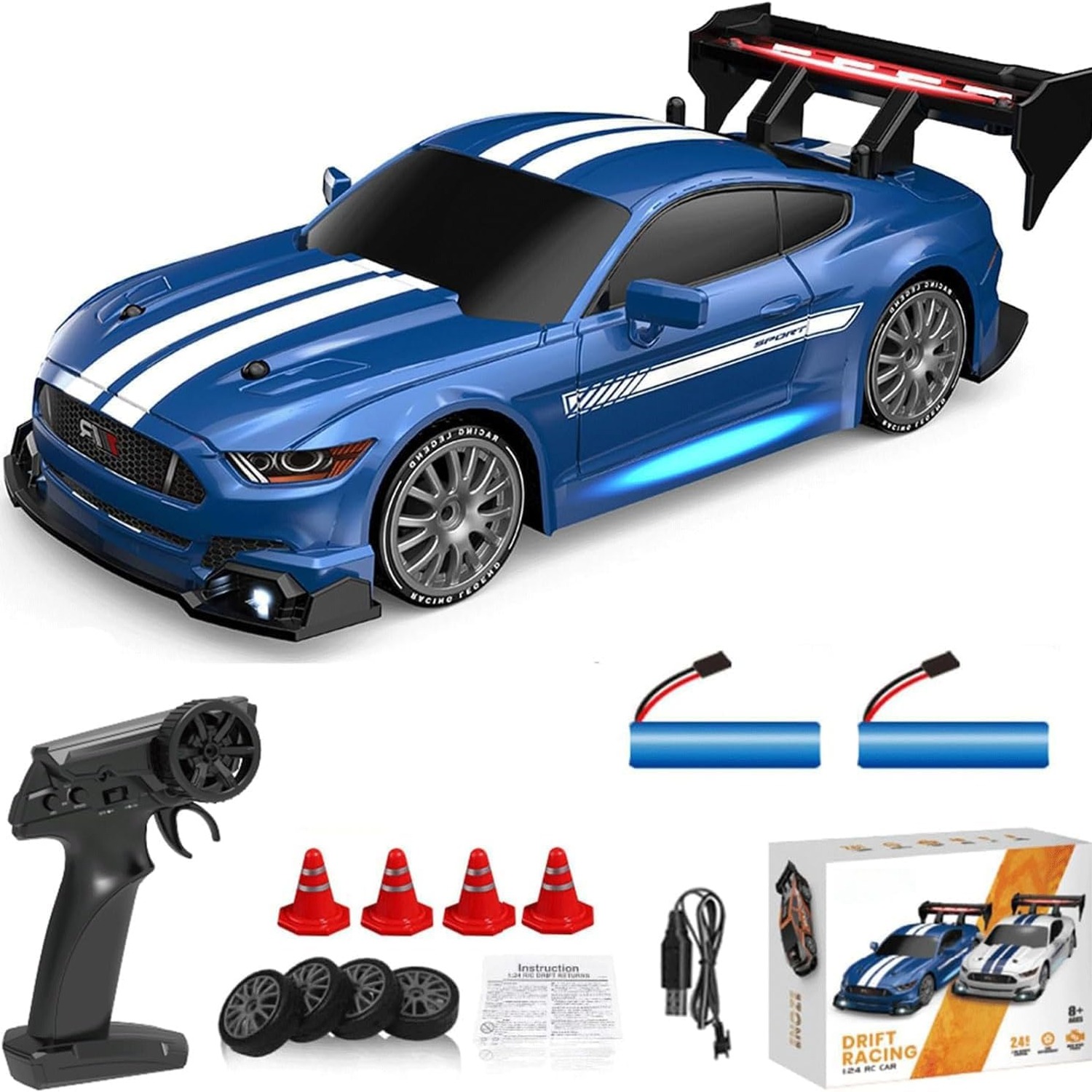 1:24 RC Drift Car with Swappable Racing Tyres