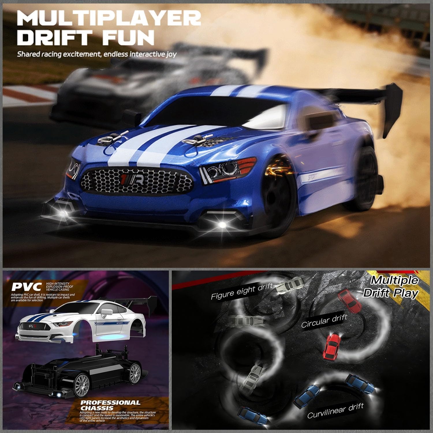 1:24 RC Drift Car with Swappable Racing Tyres