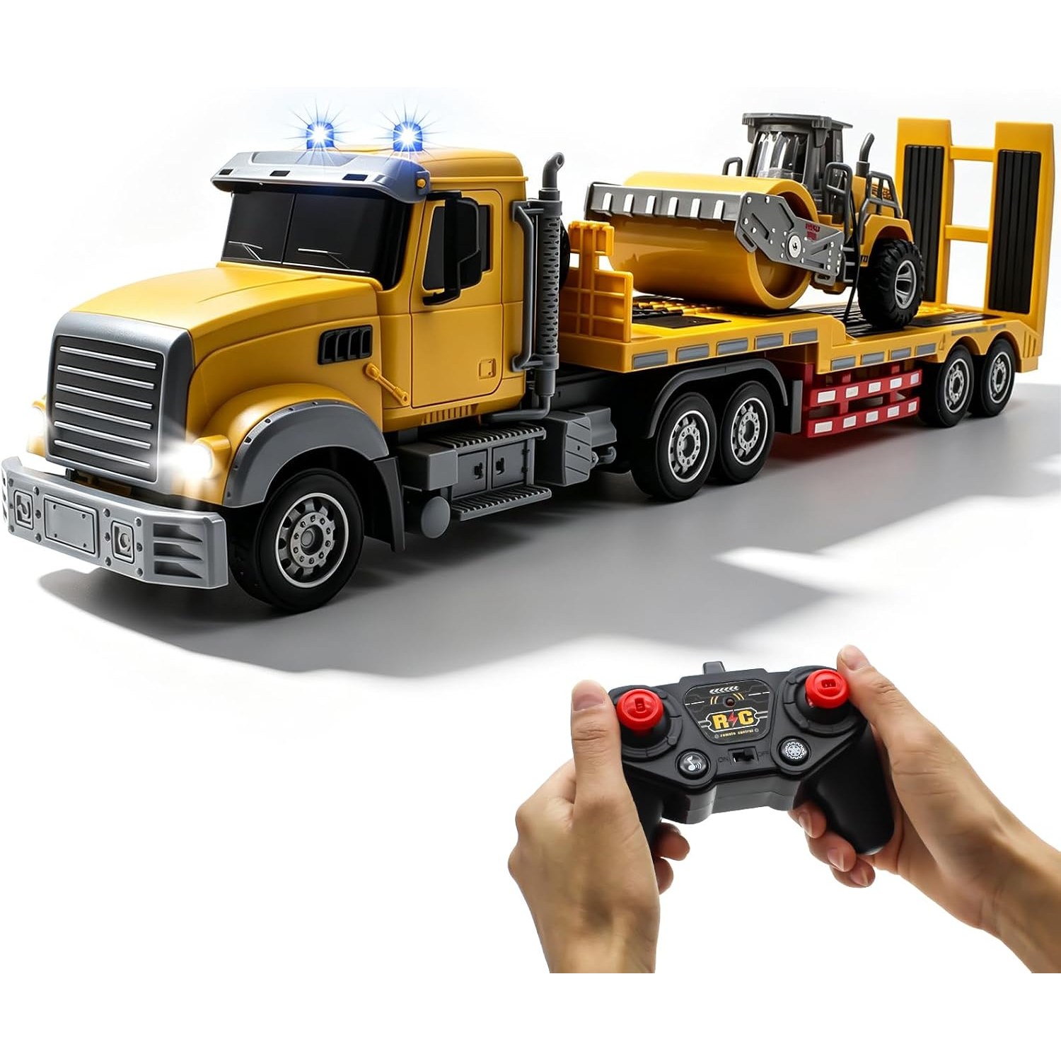 1:24 RC Semi Truck with Detachable Flatbed Trailer