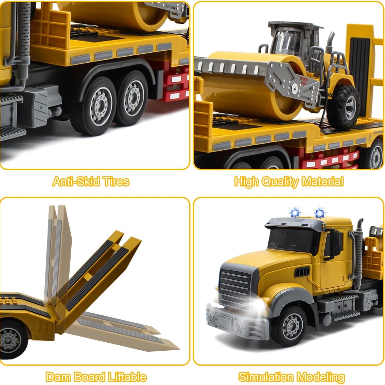 1:24 RC Semi Truck with Detachable Flatbed Trailer