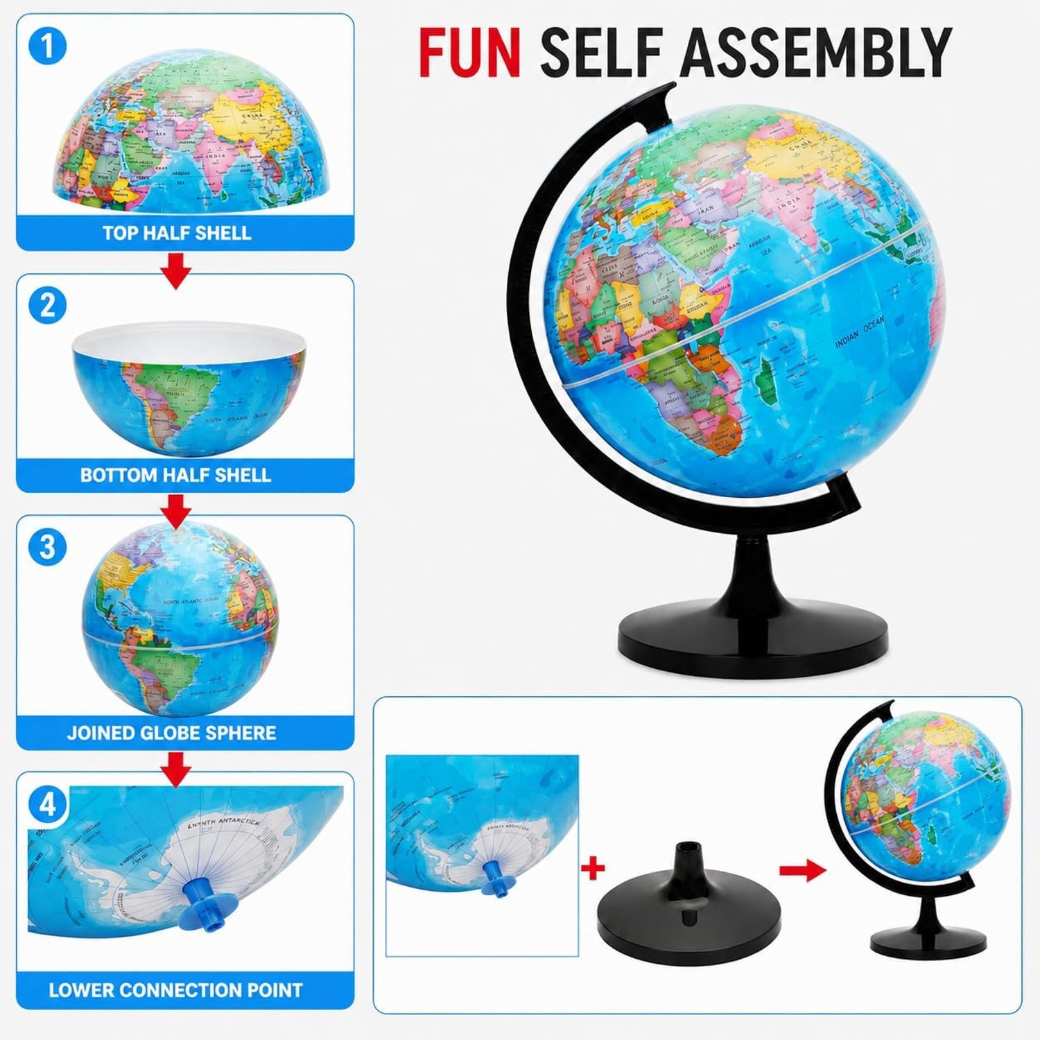 30cm Self-Assembly World Globe