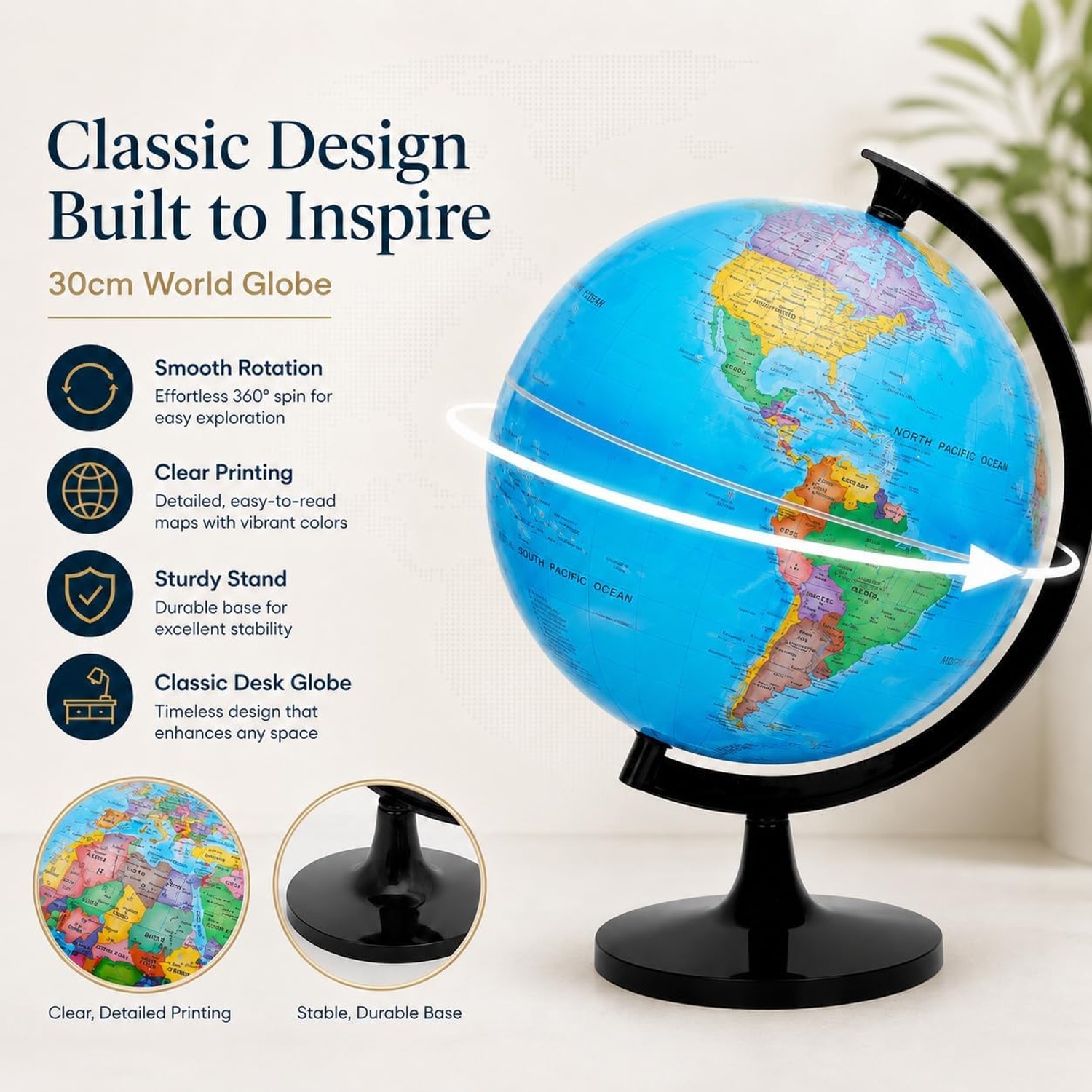 30cm Self-Assembly World Globe
