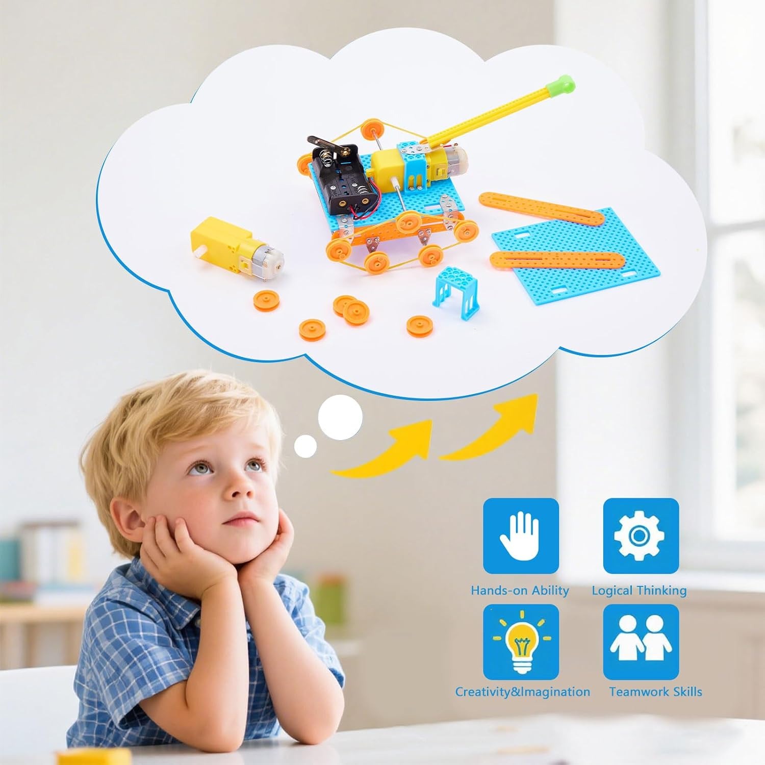 5-in-1 Robot Building Kit with Motor and Tools