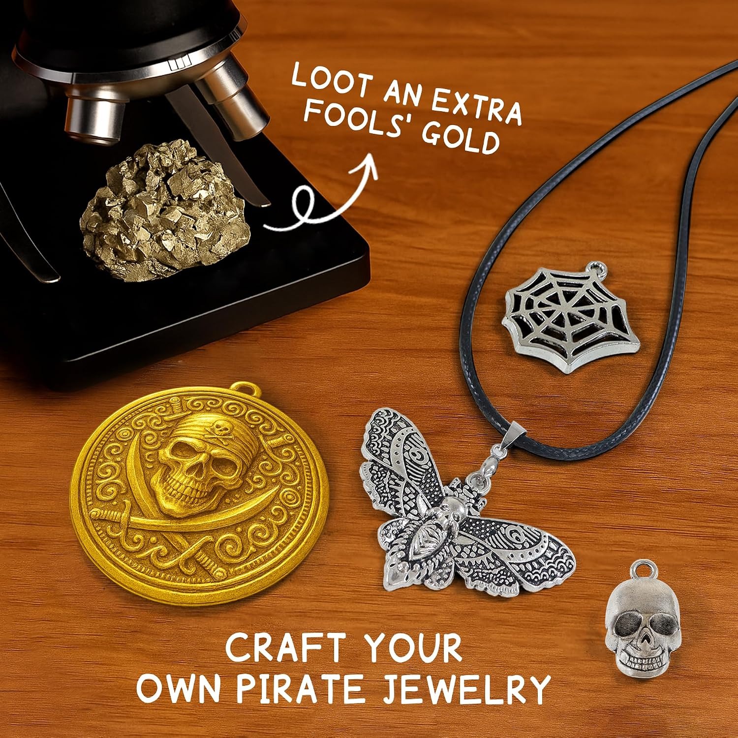 Pirate Treasure Dig Kit with 12 Metal Coin Replicas