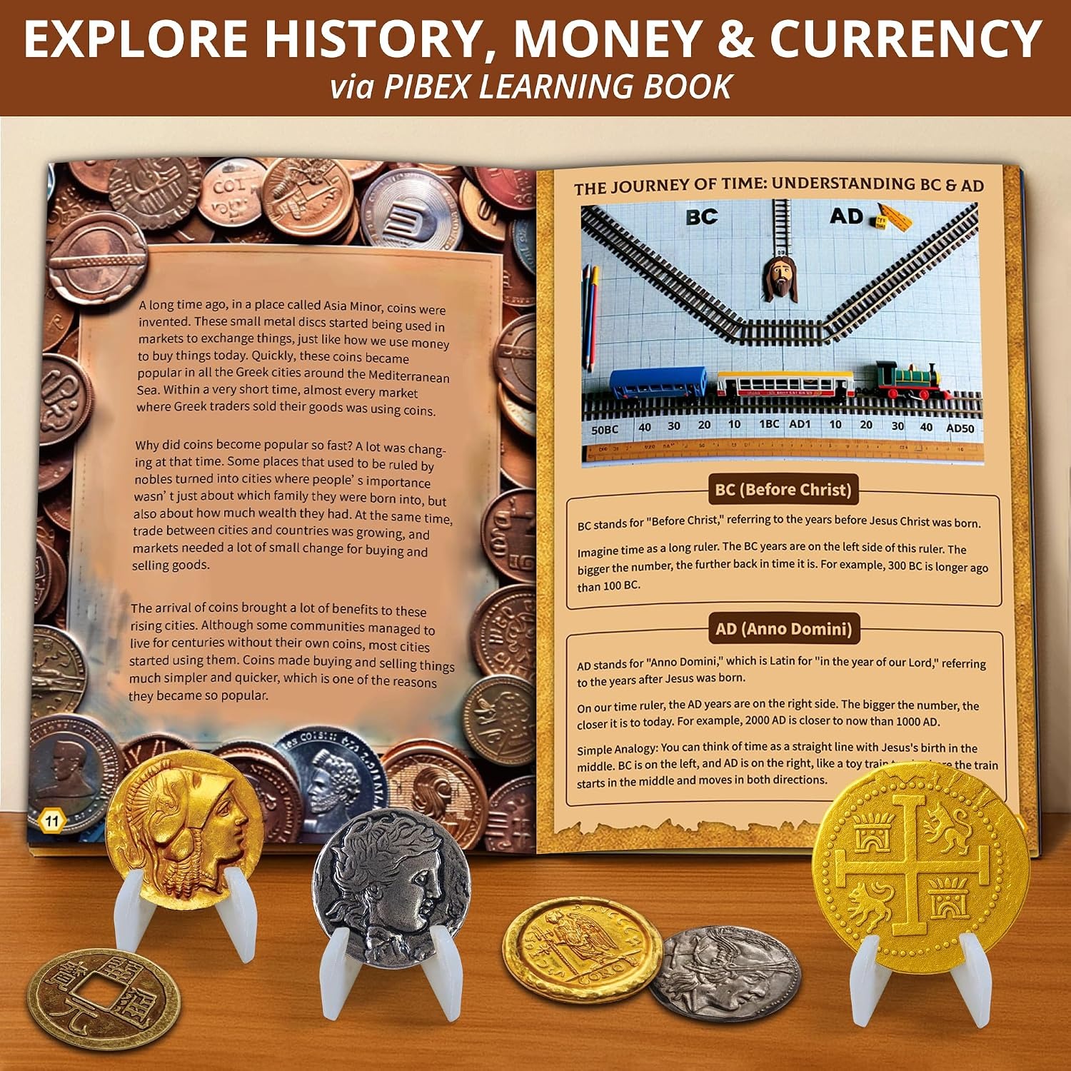 Pirate Treasure Dig Kit with 12 Metal Coin Replicas