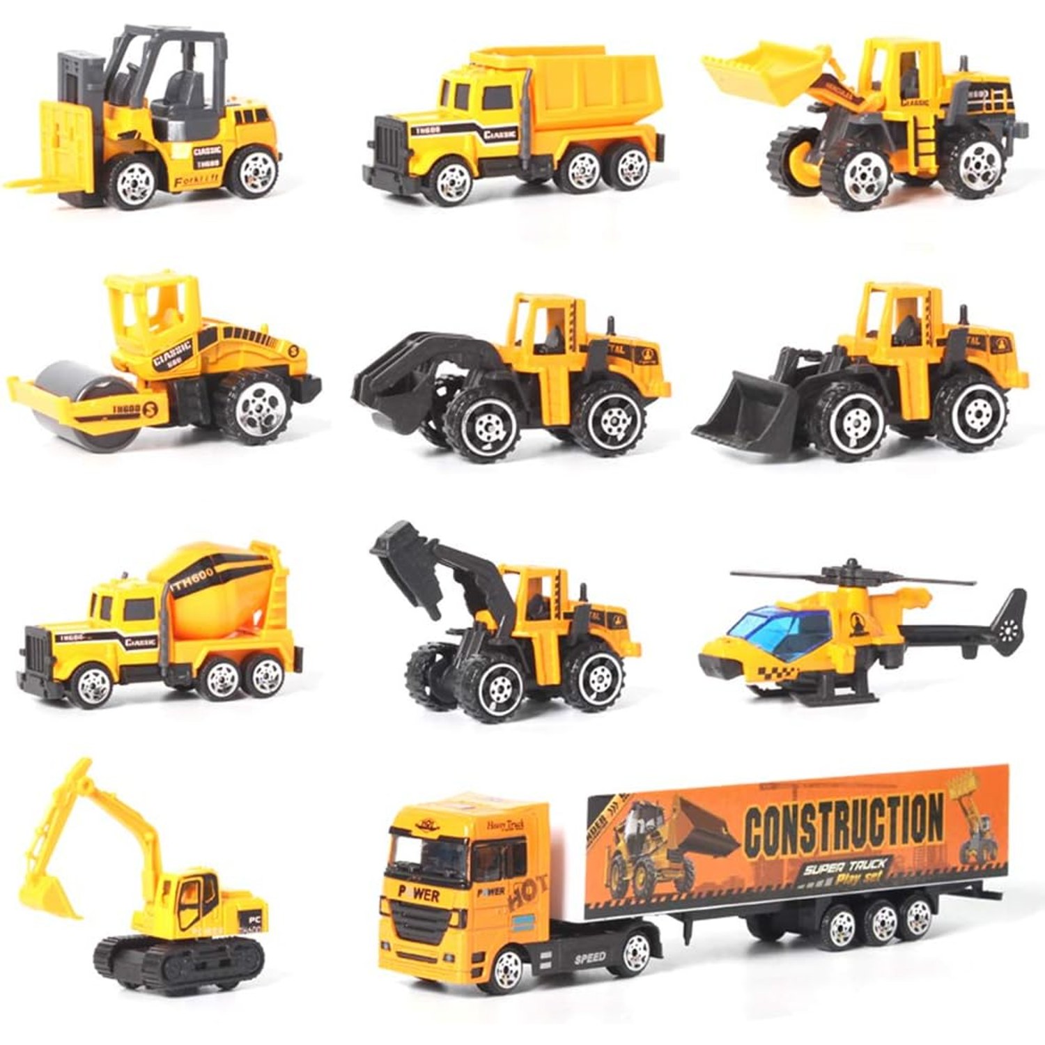 Construction Truck Carrier Set with 11 Mini Vehicles: image 2