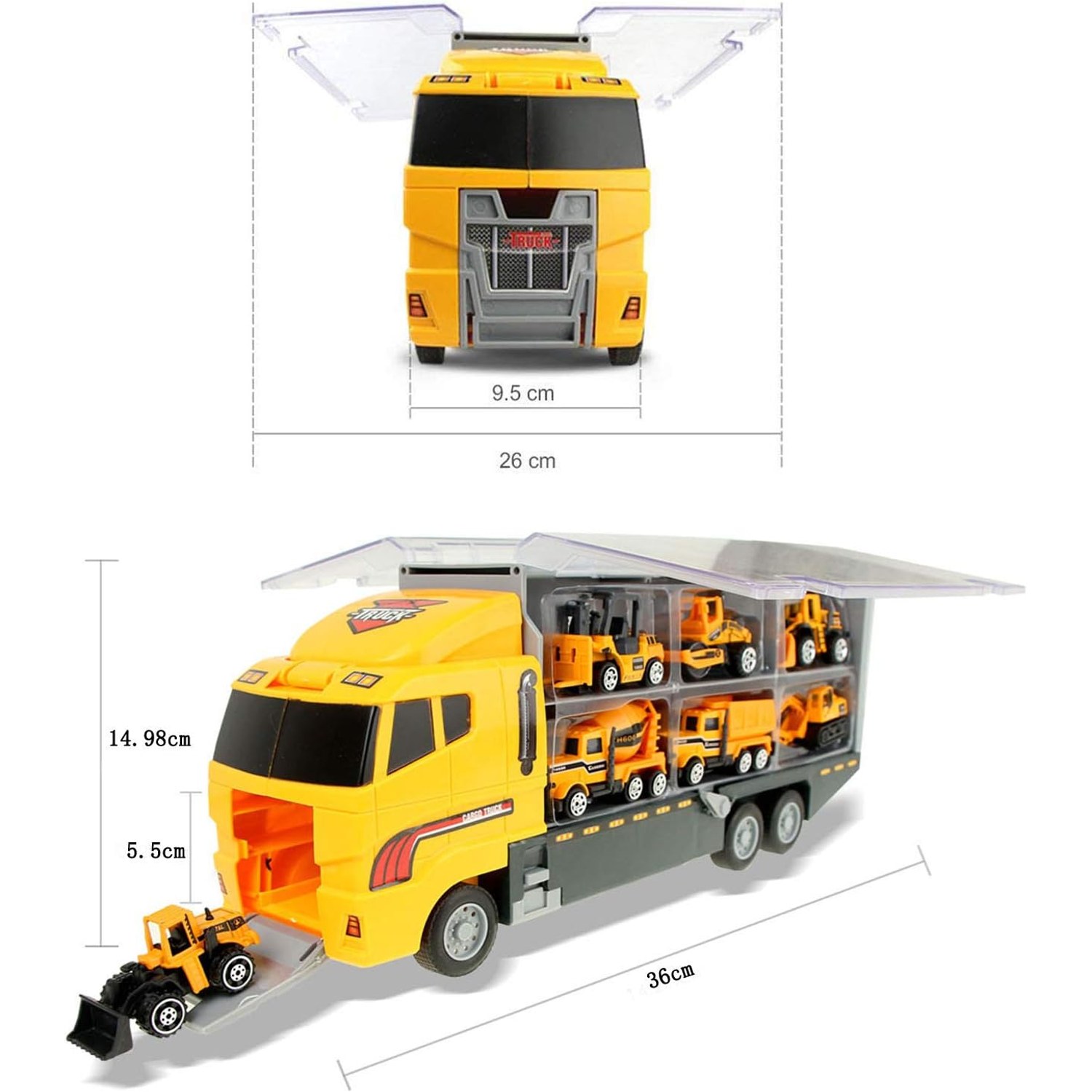 Construction Truck Carrier Set with 11 Mini Vehicles: image 6