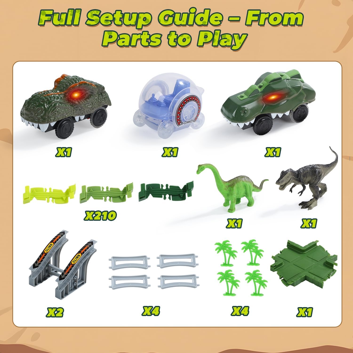 233-Piece Dinosaur Race Track Set: image 3