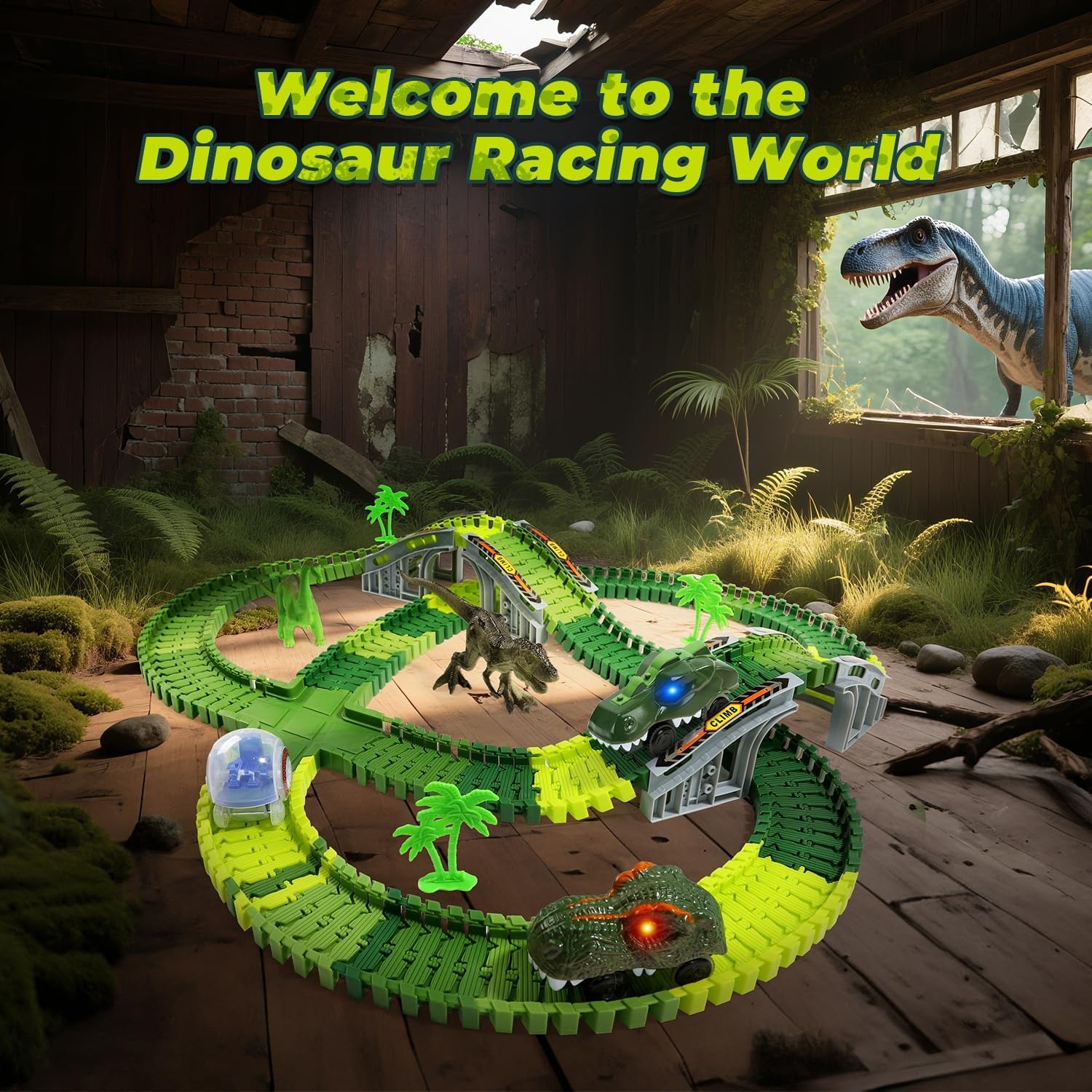 233-Piece Dinosaur Race Track Set: image 5