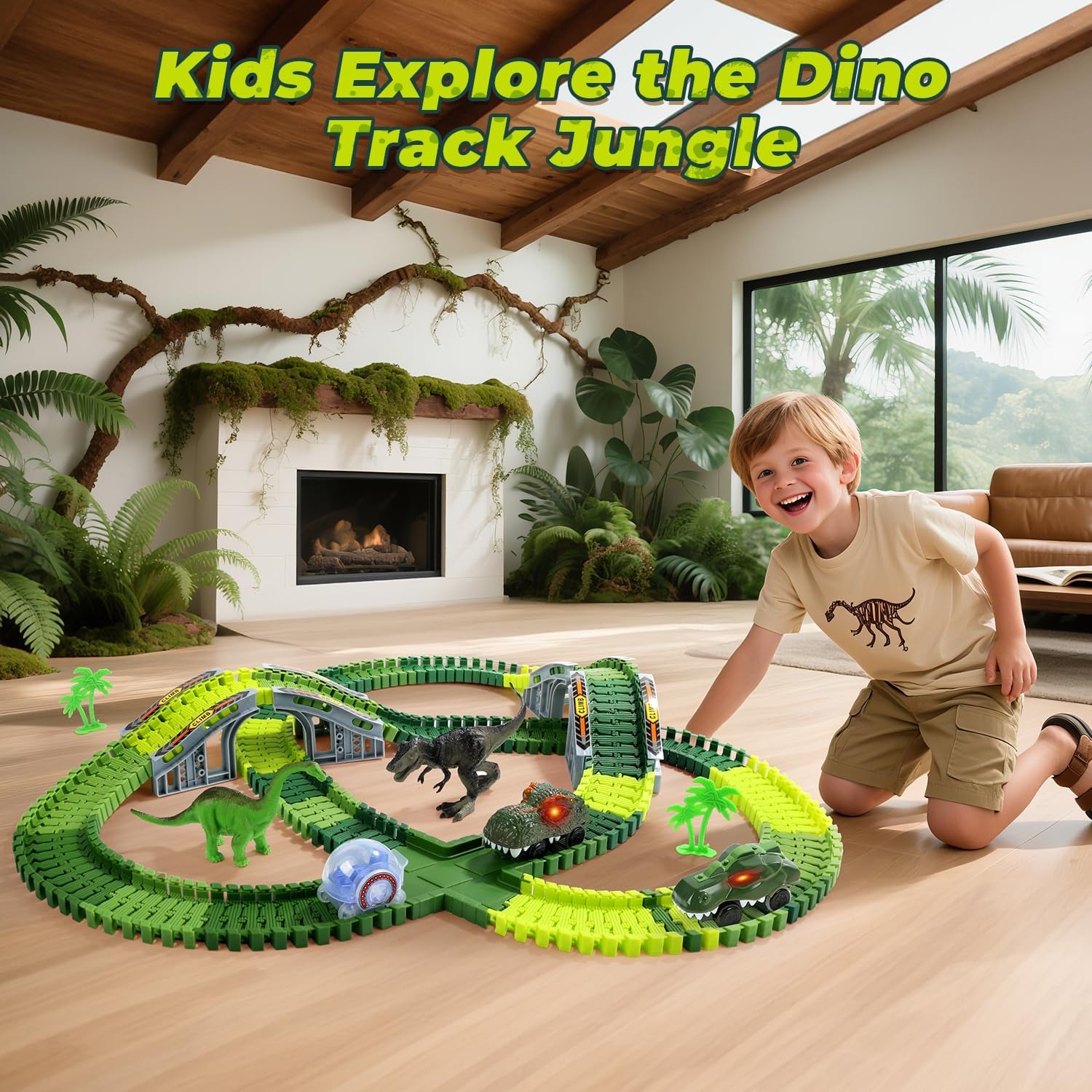 233-Piece Dinosaur Race Track Set: image 8