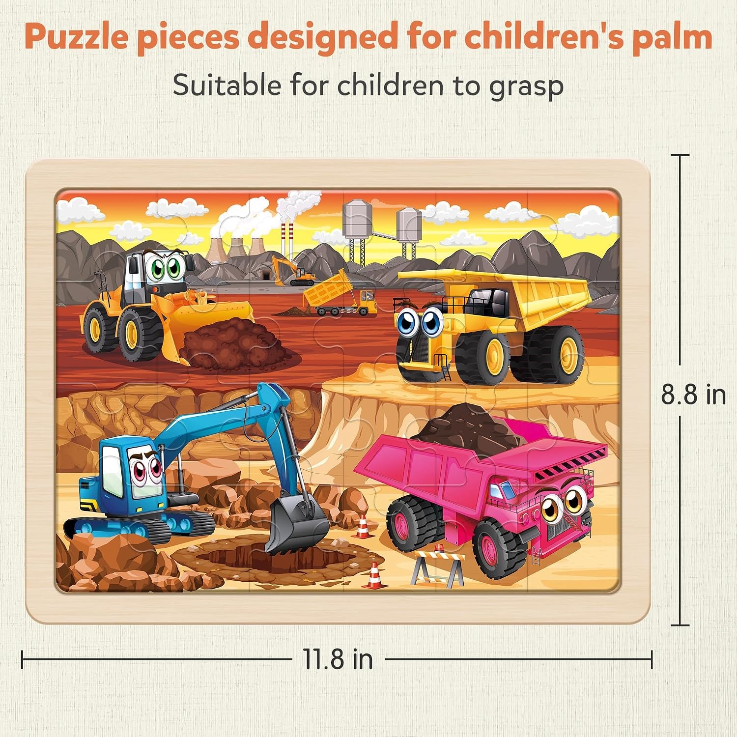 Wooden Construction Vehicle Puzzles Set of 4: image 5